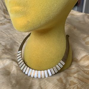 Vintage mother of pearl and brass horseshoe choker nechlace